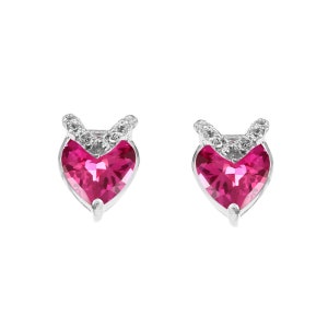 Boucles d'oreilles pendantes coeur saphir rose de Ceylan naturel, boucles d'oreilles pendantes faites main en argent sterling 925, cadeau pour la Saint-Valentin, cadeau pour elle 6 mm