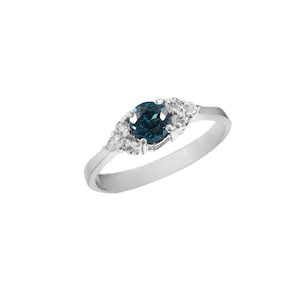 AAA Flawless Indicolite Blue Green Tourmaline Round Gemstone Ring 925 Sterling Silver Ring Wedding Ring Engagement Ring For Her 5x5 MM