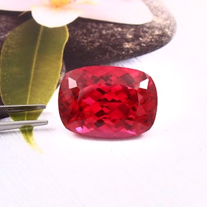 AAA Flawless Mozambique Blood Red Ruby Cushion Loose Gemstone Cut, 32x23 MM Nice Luster Quality Ruby Ring And Jewelry Making Cut 109.00 CT