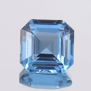 12x12 MM AAA Flawless Brazilian Sky Blue Aquamarine Asscher Cut Loose Gemstone, Excellent Quality Aquamarine Ring & Fine Jewelry Making Cut