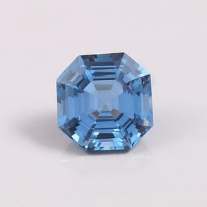 AAA Grade Flawless Brazilian Sky Blue Aquamarine Asscher Cut Loose Gemstone, Excellent Cut Stone Fashion Jewelry Making Cut 6x6 MM