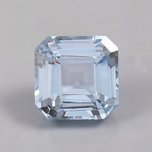 AAA Grade Flawless Brazilian Sky Blue Aquamarine Asscher Cut Loose Gemstone, Excellent Cut Stone Fashion Jewelry Making Cut 14x14 MM