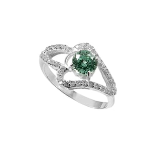 AAA 6x6 MM Ceylon Fancy Green Spinel Round Ring Gemstone Ring, 925 Sterling Silver Ring, Statement Ring, Wedding Ring, Engagement Ring,