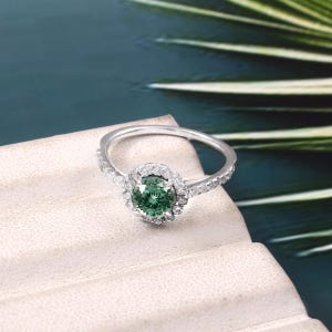 AAA 6x6 MM Ceylon Fancy Green Spinel Round Ring Gemstone Ring, 925 Sterling Silver Ring, Statement Ring, Wedding Ring, Engagement Ring,
