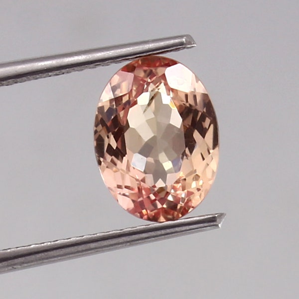 AAA 10 x 7 mm pêche bicolore Ceylan Padparadscha saphir parfait, taille ovale en vrac, bague en saphir de qualité fine et coupe de fabrication de bijoux