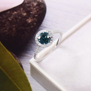 AAA 6x6 MM Flawless Indicolite Blue Green Tourmaline Round Gemstone Ring 925 Sterling Silver Ring Wedding Ring Engagement Ring For Her