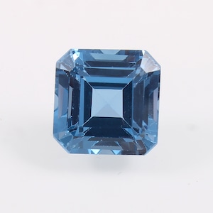AAA Flawless Brazilian Sky Blue Aquamarine Asscher Cut Loose Gemstone, 5.30 Ct Excellent Cut Stone Fashion Jewelry Making Cut 10x10 MM