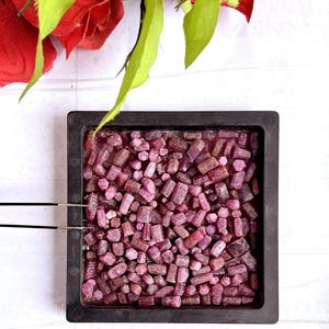 Lote de 100 Cristais Brutos de Rubi Natural de Moçambique, de 10 a 7 mm, para Fabricação de Joias