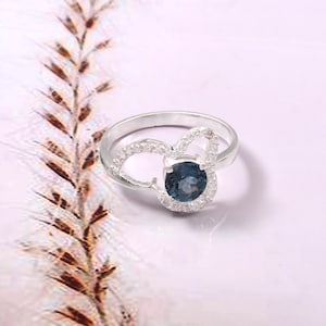 AAA Flawless Indicolite Blue Green Tourmaline Round Gemstone Ring 925 Sterling Silver Ring Wedding Ring Engagement Ring For Her 6x6 MM