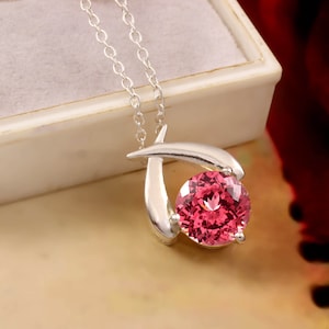 AAA 10x10 MM Ceylon Padparadscha Sapphire Round Charm Pendant, Sapphire Round Gemstone Cut, Pendant For Her Birthday Day, Valentine Gift