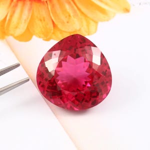 AAA 27x27 MM Flawless Mozambique Pinkish Red Ruby Loose Heart Gemstone Cut, 85.90 Ct Nice Luster Quality Ruby Ring And Jewelry Making Cut