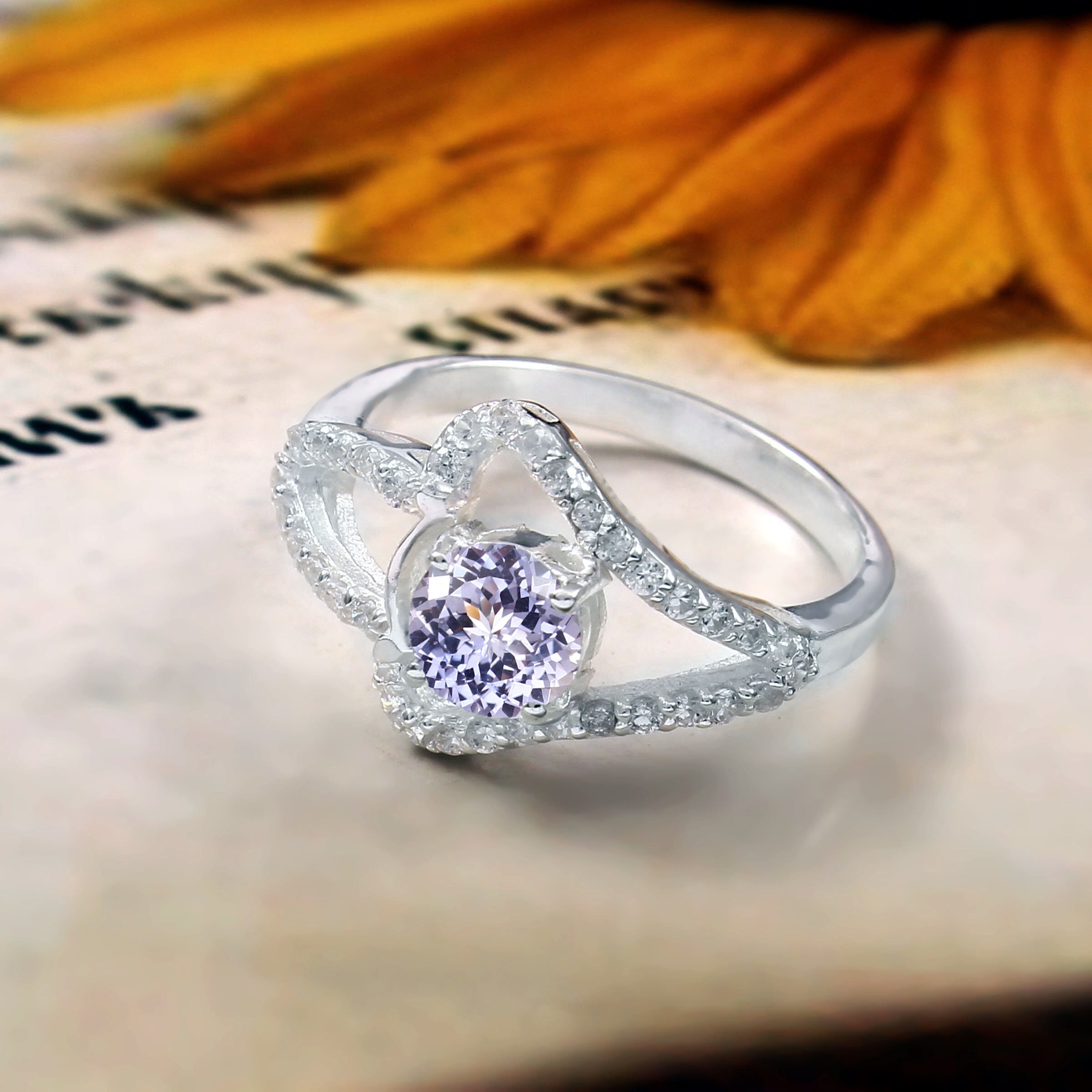AAA Flawless Kashmiri Blue Sapphire Ring: 925 Sterling Silver