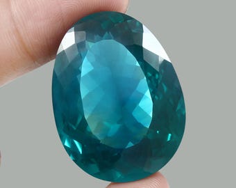 AAA 97.40 Ct Flawless Ceylon Bi-Color Parti Sapphire Fancy Cut Loose Gemstone , 35x26 MM Excellent Sapphire High Jewelry Making Gemstone