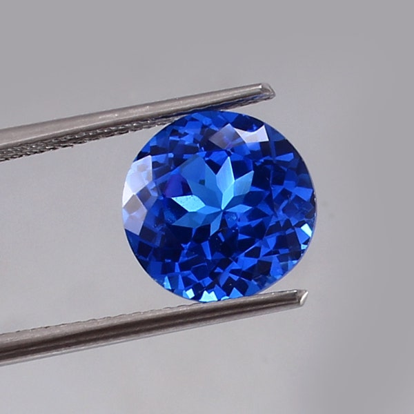 Spinelle bleu de Ceylan impeccable AAA, taille de pierres précieuses rondes en vrac, bague fantaisie en spinelle d'excellente qualité et haute joaillerie, coupe 10x10 MM