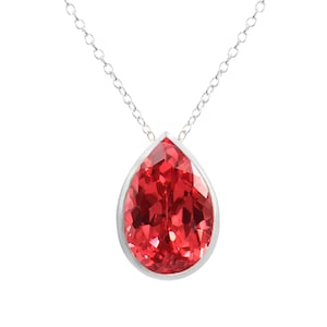 AAA Ceylon Padparadscha Sapphire Pear Charm Pendant, 12x8 MM Sapphire Pear Gemstone Cut, Pendant For Her Birthday Day, Valentine Gift