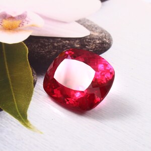 AAA 94.00 CT Flawless Mozambique Blood Red Ruby Cushion Loose Gemstone Cut, 30x24 MM Nice Luster Quality Ruby Ring And Jewelry Making Cut
