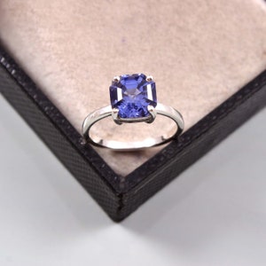 Flawless Kashmir Blue Sapphire Asscher Cut Gemstone Ring Statement Ring Bridal Ring Wedding Ring Engagement Ring 925 Sterling Silver Ring