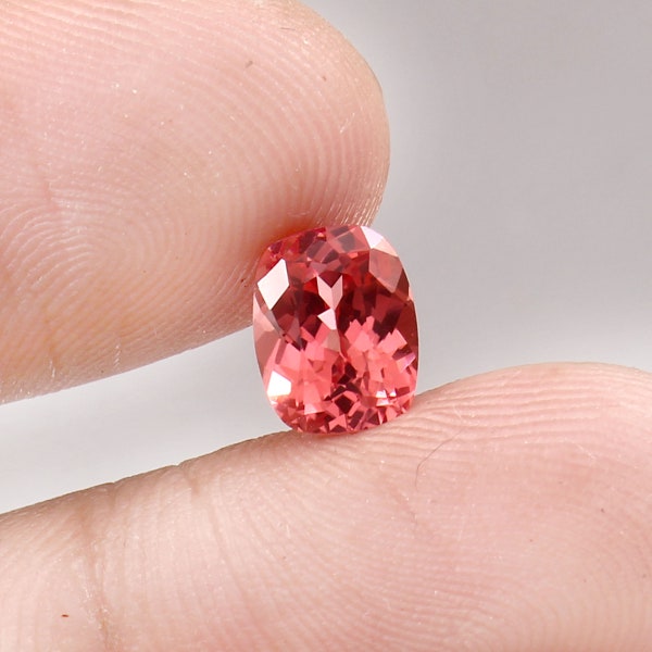 AAA Flawless Ceylon Padparadscha Sapphire Cushion Loose Gemstone Cut, Fine Quality Sapphire Ring & High Jewelry Making Gemstone Cut 8x6 MM