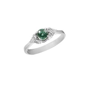 AAA 5x5 MM Ceylon Fancy Green Spinel Round Ring Gemstone Ring, 925 Sterling Silver Ring, Statement Ring, Wedding Ring, Engagement Ring,