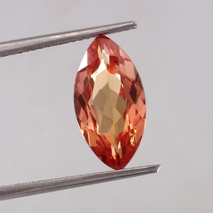 AAA Flawless Bi Color Ceylon Padparadscha Sapphire Loose Marquise Gemstone Cut, 3.80 Ct Fine Quality Sapphire Ring & Jewelry Making Gemstone