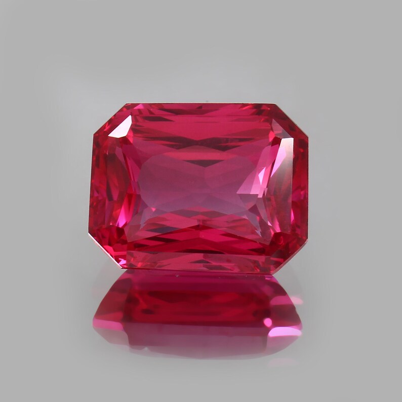 Ruby Red Edgers AAA Flawless Mozambique Ruby Gemstone: 24x19 MM Blood Red Radiant Cut ...