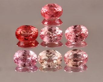 AAA 7x5 MM Flawless Ceylon Padparadscha Sapphire Loose Oval Gemstone Cut Lot , 7 Peace Top Quality Sapphire Ring & Jewelry Making Gemstone