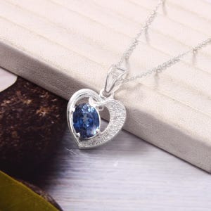 9x7 MM Ceylon Royal Blue Sapphire Oval Charm Pendant, Sapphire Oval Gemstone Cut, Pendant For Her Birthday Day, Valentine Gift, Love Gift