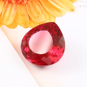 AAA 29x29 MM Flawless Mozambique Blood Red Ruby Loose Heart Gemstone Cut, 94.20 Ct Nice Luster Quality Ruby Ring And Jewelry Making Cut