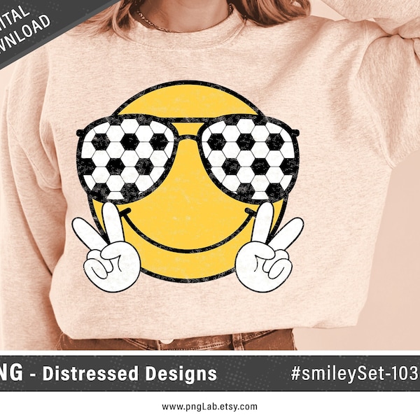 Soccer PNG - Smiley face - Game Day Soccer Sunglasses PNG printable design - soccer sweater design - digital download - soccer