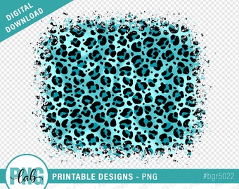 Teal Dier Print achtergrond splash PNG / distressed achtergrond ontwerp / afdrukbare cheetah achtergrond splash / sublimatie achtergrond PNG