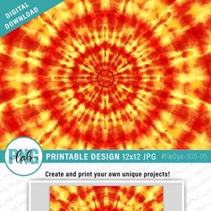 Red and Yellow Tie Dye Sublimation Background, printable Tie Dye Digital Paper 12x12 JPG, Seamless Tie-Dye pattern, digital download