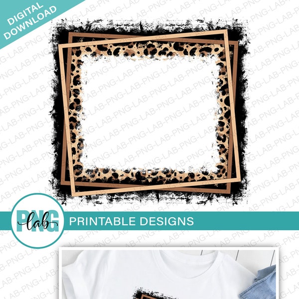 Animal Print border frame PNG / printable animal print frame / printable cheetah pattern border / border PNG / digital download