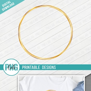 Gold Circle Border, Gold Circle frame, PNG, circle rings border design, PNG Digital Download, sublimation border, transparent background