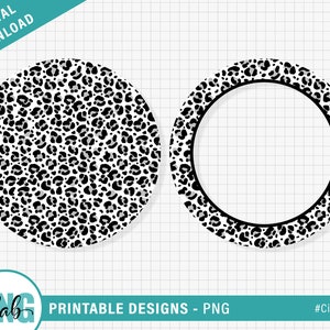 Animal Print Circles and Borders Printable PNG - Clip Art / Cheetah Border / Sublimation Design / Animal Print Background / digital download