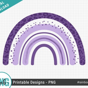 Purple Rainbow PNG Design - Rainbow clipart PNG image, pink rainbow design, sublimation design, violet rainbow PNG, digital download image 1