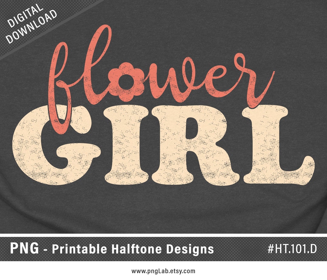 Flower Girl Printable PNG Printable Halftone Designs Flower Girl ...