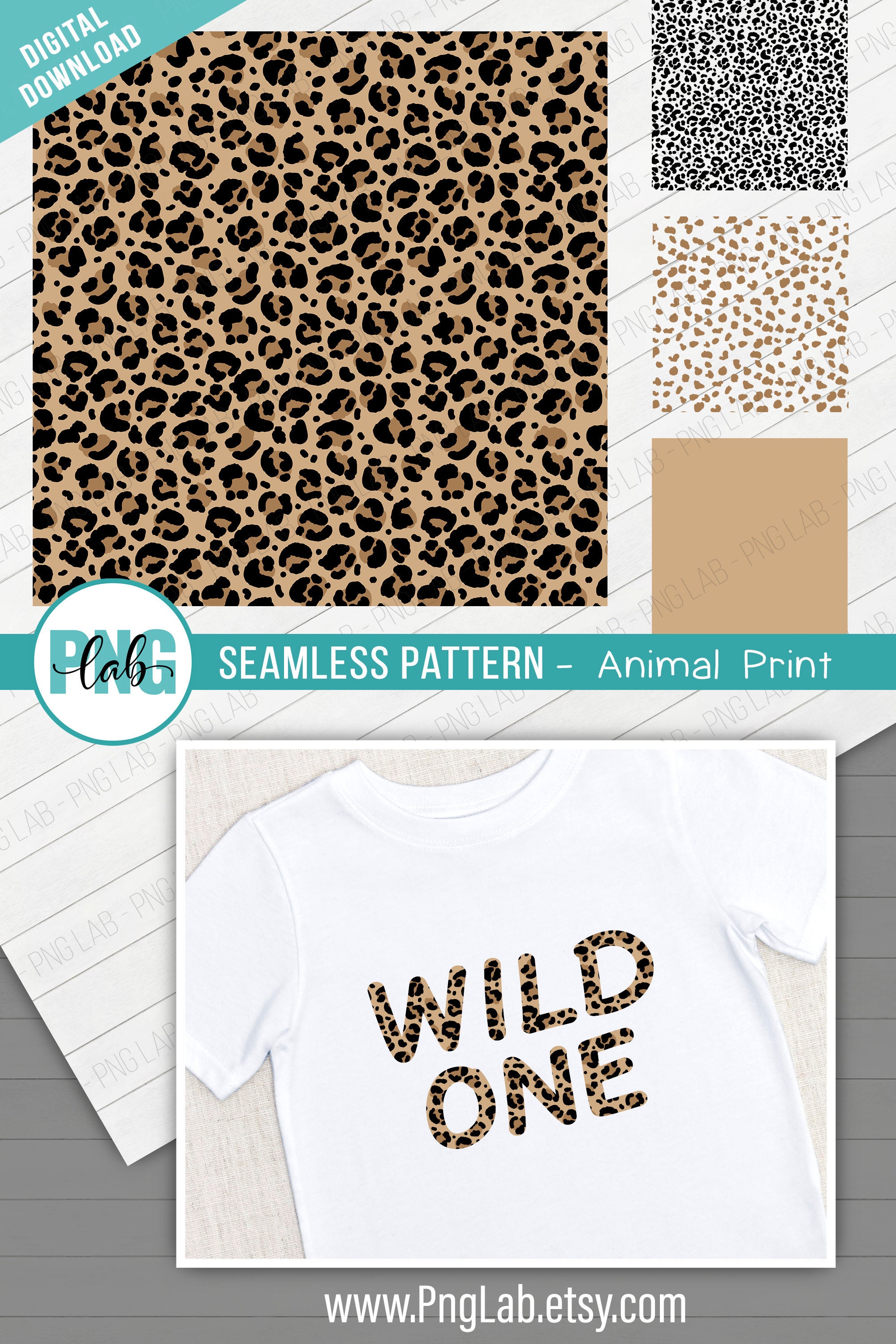 Animal Print Seamless Pattern - Printable Animal Print Background / J…