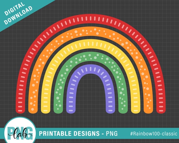 Rainbow PNG Rainbow Clipart Printable Rainbow Clip Art / - Etsy