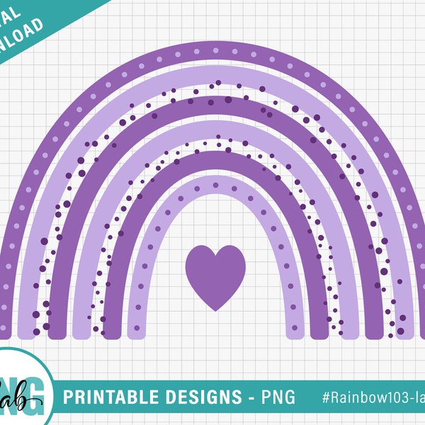 Purple Lavender Rainbow PNG design / Printable Rainbow Clip art / Rainbow Sublimation Design / lavender purple rainbow printable design