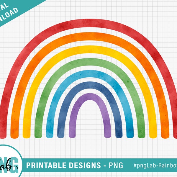 Seven color Rainbow PNG & SVG, Watercolor Rainbow clipart PNG file - sublimation design, rainbow baby, digital download