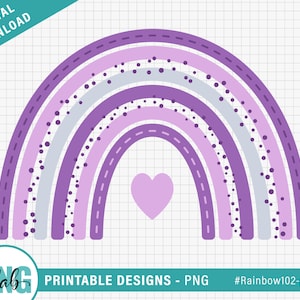 Purple Rainbow PNG design / Printable Rainbow Clip art / Rainbow Sublimation Design / lilac, lavender purple rainbow printable design