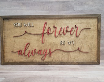 3D Hand painted Wood Love Signs