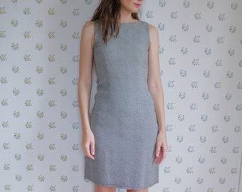 Grey houndstooth ärmelloses Kleid