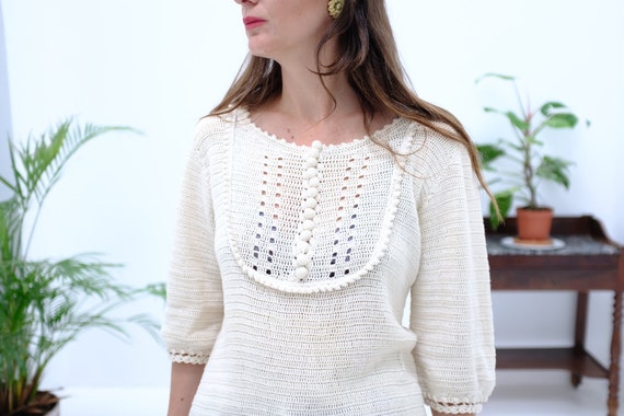Tunique Chic ESPRIT Crème Avec Volants - Manches 3/4 - Taille 42 - Neuf Avec étiquettes