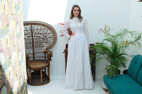 Robe de mariée blanche longue vintage / Robe de marié… - Gem