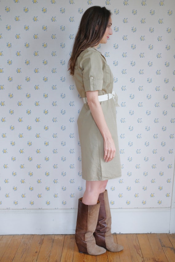 beige tweed dress