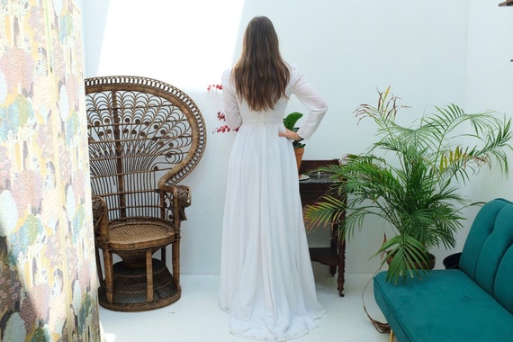 Robe de mariée blanche longue vintage / Robe de marié… - Gem