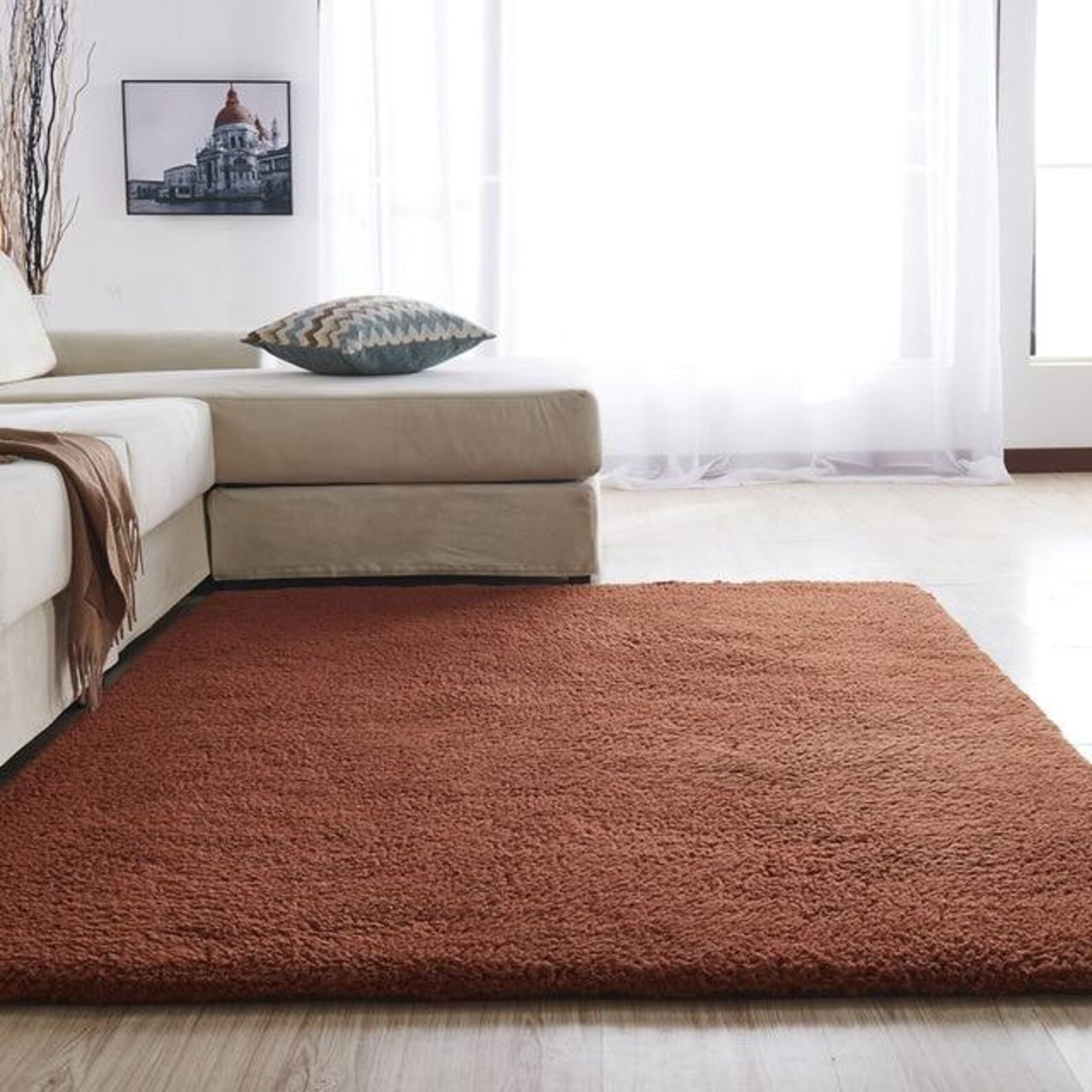Airy Delicate Microfiber Area Rug Etsy
