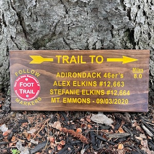 Rustic Adirondack Mountain Trail Head Sign