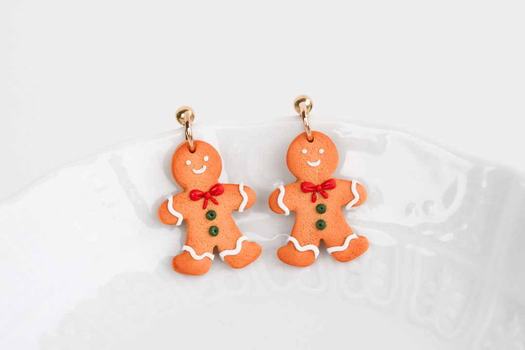 Gingerbread Man Earrings Gingerbread Cookies Earrings Christmas Earrings Christmas Gingerbread